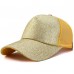 2018 CC Glitter Ponytail Baseball Cap  Snapback Hat Summer Mesh Casual Caps  eb-73679094